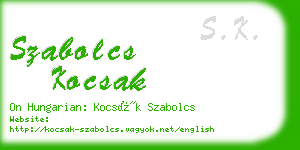 szabolcs kocsak business card